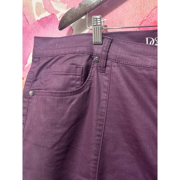 DIANA GILMAN DG2 EGGPLANT COATED 5 PKT SKINNY JEANS SZ 20W Stretchy Plus Size - Picture 4 of 4